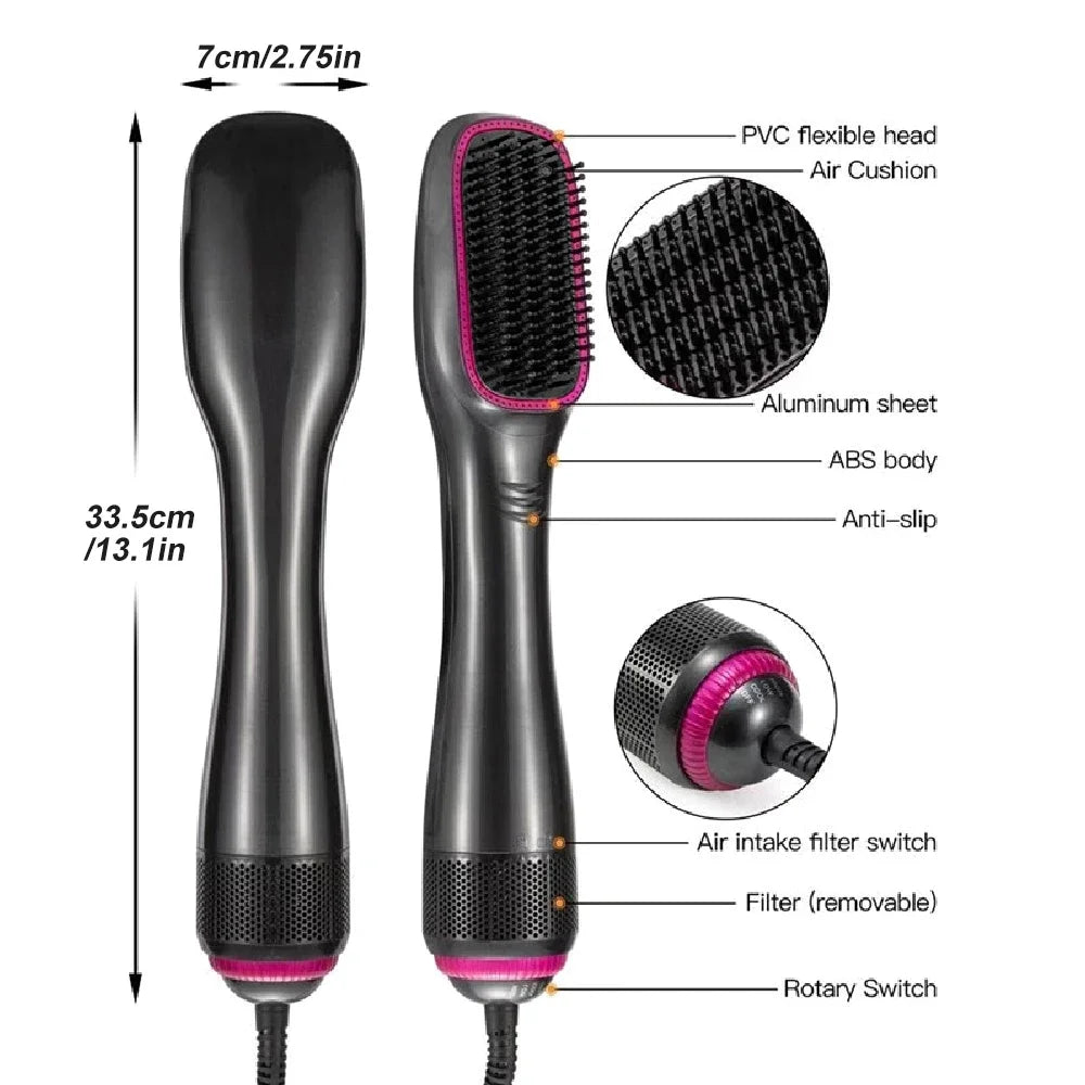 1PCS 3 in 1 Hair Dryer Brush Professional 1200W Powerful Ceramic Tourmaline 3 Heat Settings One Step Hair Dryer and Styler