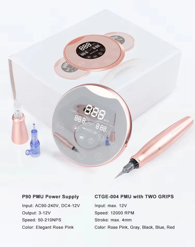 Biomaser P90 Dermografo Digital Tattoo Permanent Makeup Machine Pen/microblading Machine Set For Universal Cartridge Needle