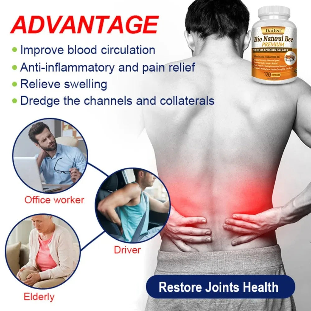 Natural BEE Venom Capsule for Immunity and Anti-oxidation - 120 Capsules - Non-GMO
