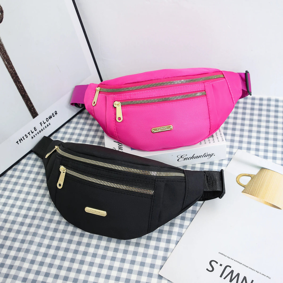 Women Sports Waist Bag Multi-Layer Fanny Pack Phone Essentials for Outdoor Activities Crossbody Purse Sports Chest Bag