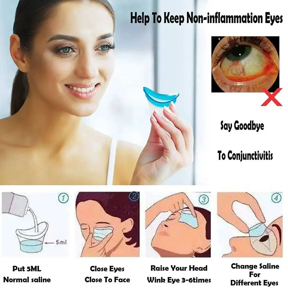 Eye Cleaning Container Silicone Eyewash Cup Soft 10ml Eye Bath Cup Resuable Eye Wash Cup Eyes Cleaner Precision Fitting Eye