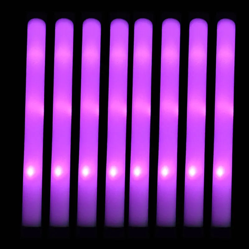 10/20/30pcs Customizable Colorful RGB LED Glow Sticks Glow Foam Stick Wedding Halloween Christmas Party Decoration