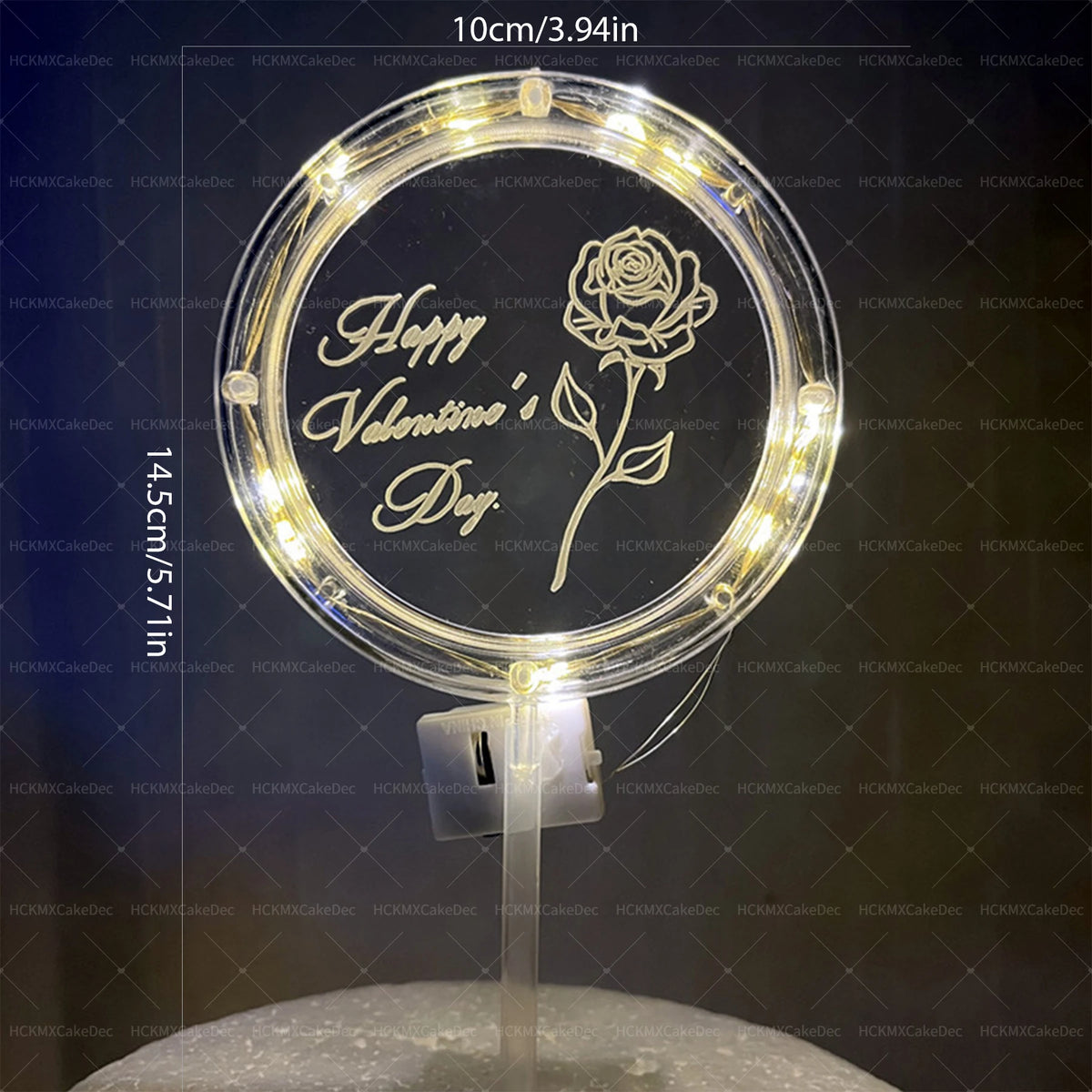 1pc Creative LED Valentine's Day Emit Light Cake Topper for Wedding Valentine's Day Party Cake Decoration Supplies