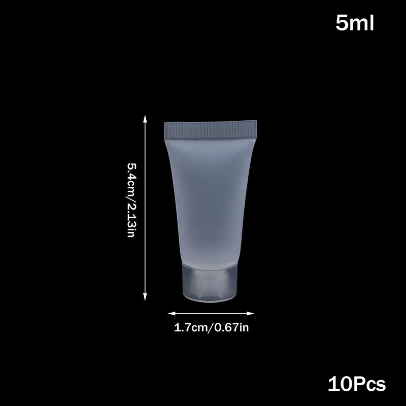 10Pcs Refillable Clear Squeeze Lotion Container Bottle Empty Matte Tube Travel Pack Cosmetic Cream Lotion Shampoo Bath Dispenser