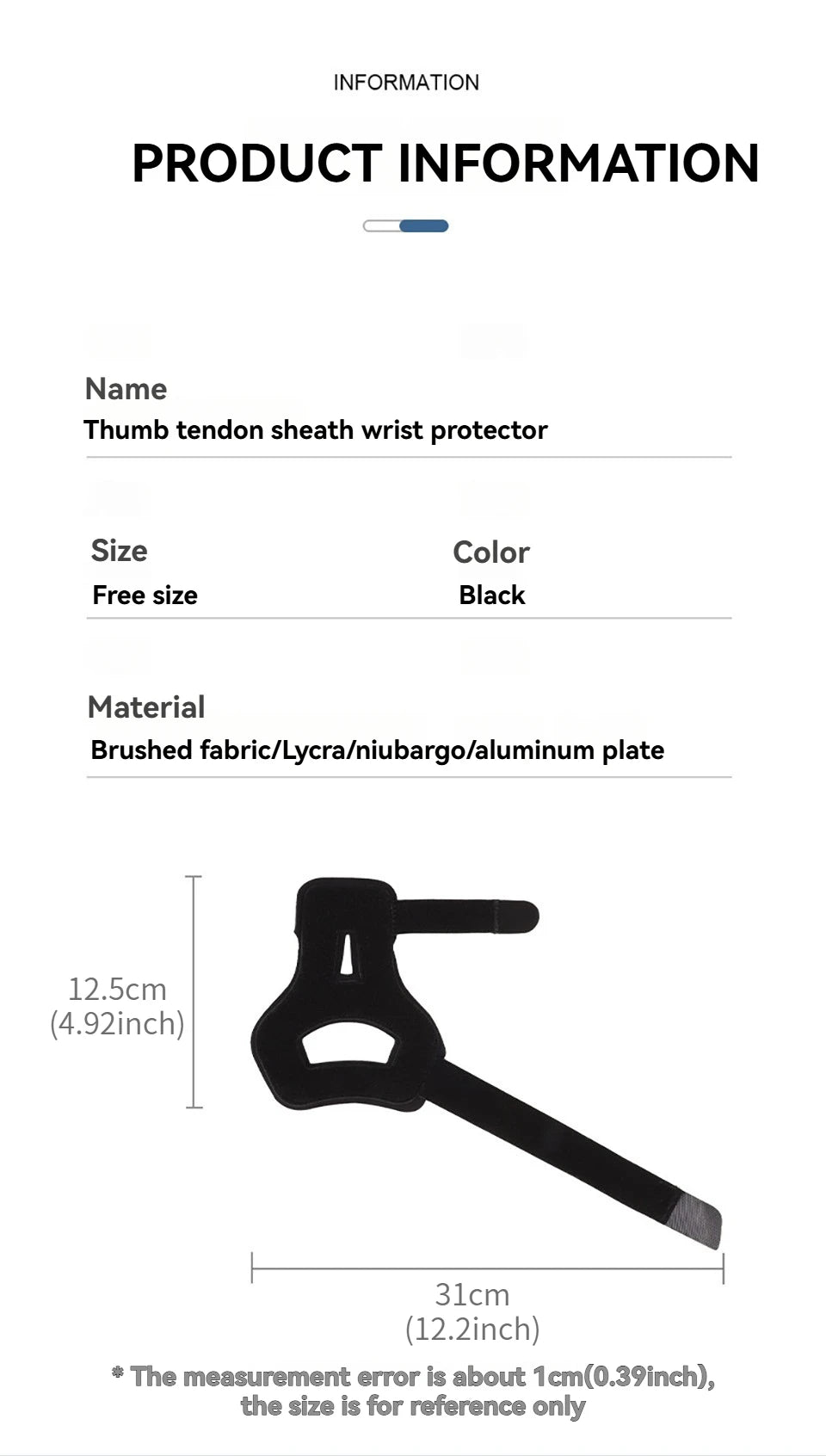 1Pcs Breathable Wrist Support Thin And Light Aluminum Plate Fixed Thumb Tendon Sheath Wrist Guard Double Binding Straps Unisex