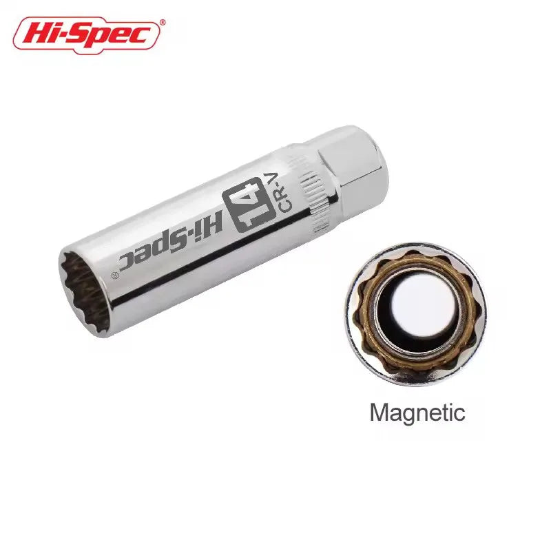 Hi-Spec Car Spark Plug Socket Universal Wrench 14/16/21mm Install Replace Repair Kit Magnetic Spark Plug Removal For Car Repair