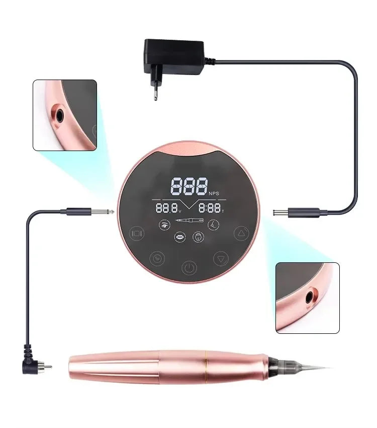Biomaser P90 Dermografo Digital Tattoo Permanent Makeup Machine Pen/microblading Machine Set For Universal Cartridge Needle