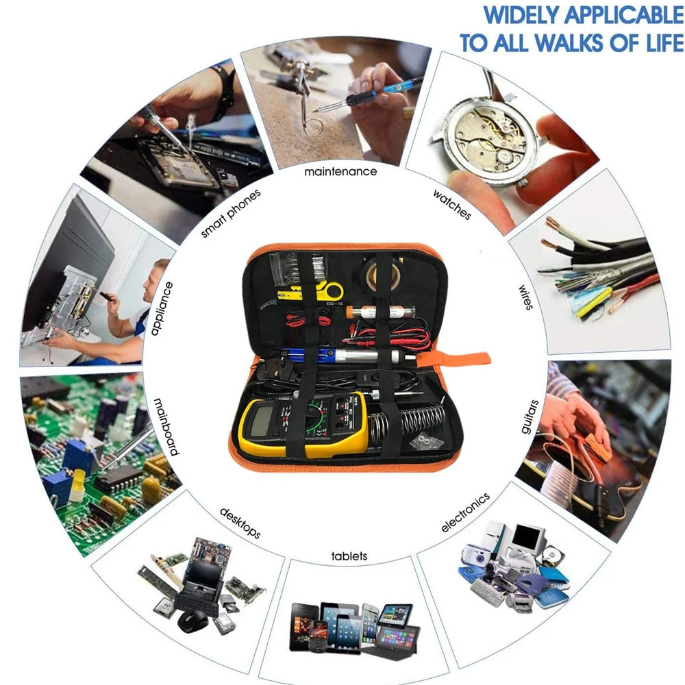2026 Electric Soldering Iron Kits (SKU:10-IN-1)(16-IN-1)(20-IN-1) 60W Adjustable Temperature Replaceable Soldering Iron Welding
