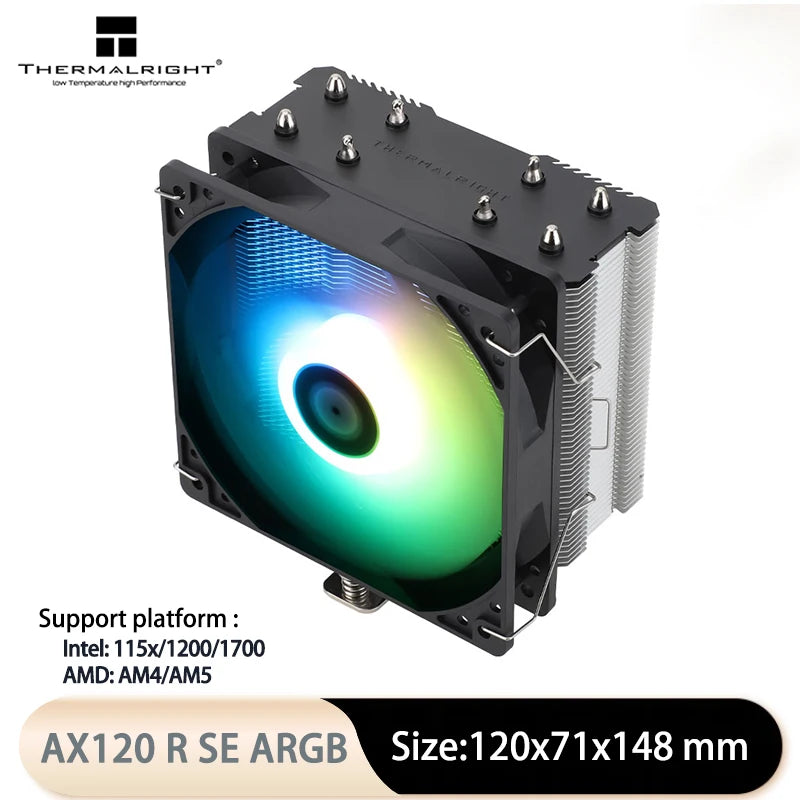 Thermalright Assassin X 120 Refined SE ARGB  4x6mm Heat Pipe Tower CPU Air Cooled Radiator,120mm PWM Fan,Support LGA1700/AM5
