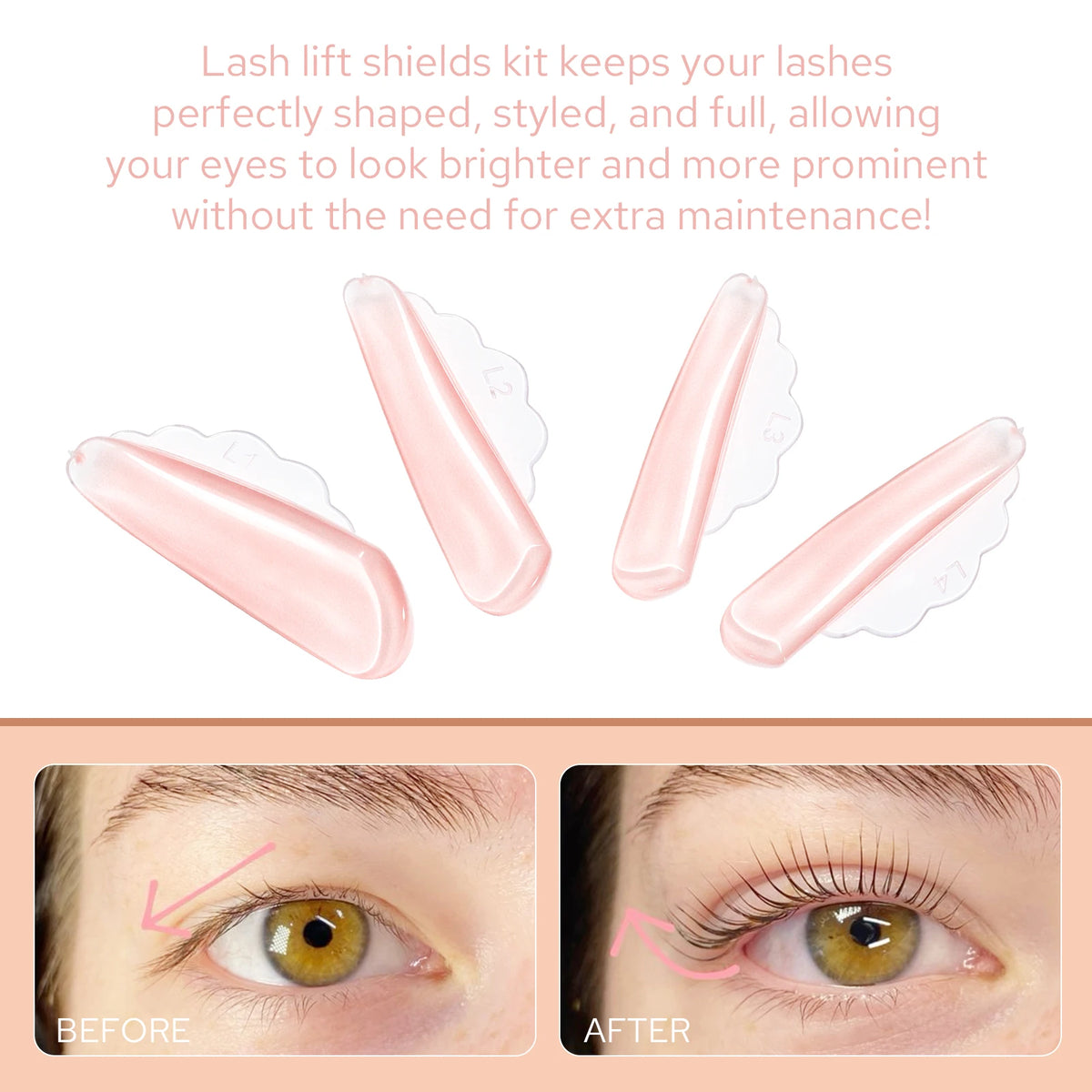 Lomansa New 4 Pairs V Curl Free Glue Eyelash Perm Pads Lashes Rods Shield Lifting 3D Eyelash Curler Accessories Makeup Tool