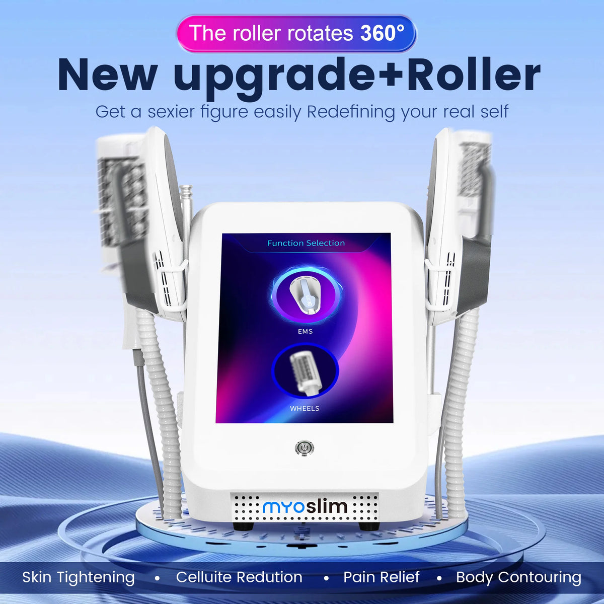 2 IN 1 200HZ EMS Roller Slimming Cellulite Reduction Inner Ball Roller 360 Degree Infrared Vacuum Roller Massage Beauty Machine