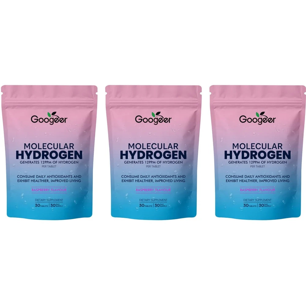Molecular Hydrogen Water Tablets 12 PPM with Magnesium, Raspberry Flavor, Daily Wellness and Antioxidant Support, 30 Tablets