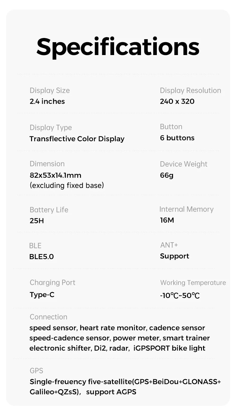 iGPSPORT BSC200S GPS Route Navigation Bike Computer Colorful Screen Wireless Bicycle Speedometer Cycling Odometer Bluetooth Ant