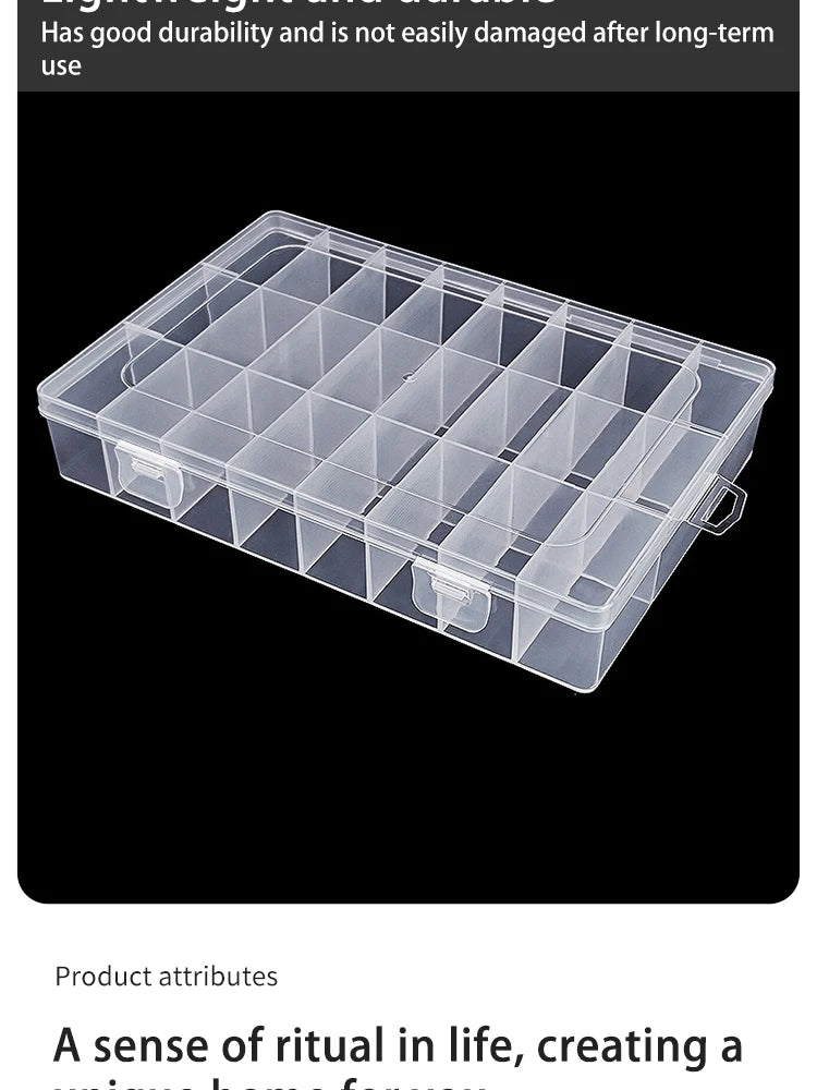 24 Grid Transparent Storage Boxes Hardware Buttons Fishing Jewellery Accessories Packaging Boxes Stationery Storage Boxes