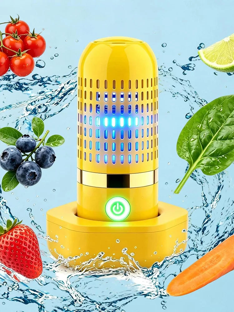Fruit Cleaner No Scrubbing Fruit and Vegetable Purifier Cleaner Machine USB Powered for Cleaning Veggie Grains Rice Meat Seafood