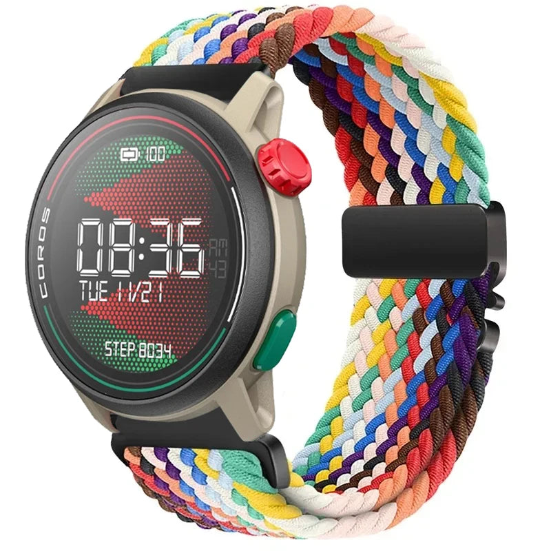 22/20mm Nylon Braided Parachute Buckle Strap for COROS APEX 4 42mm/PACE 4-Pro Bracelet Band for Suunto Vertical 2/Race 2-1-S/Run