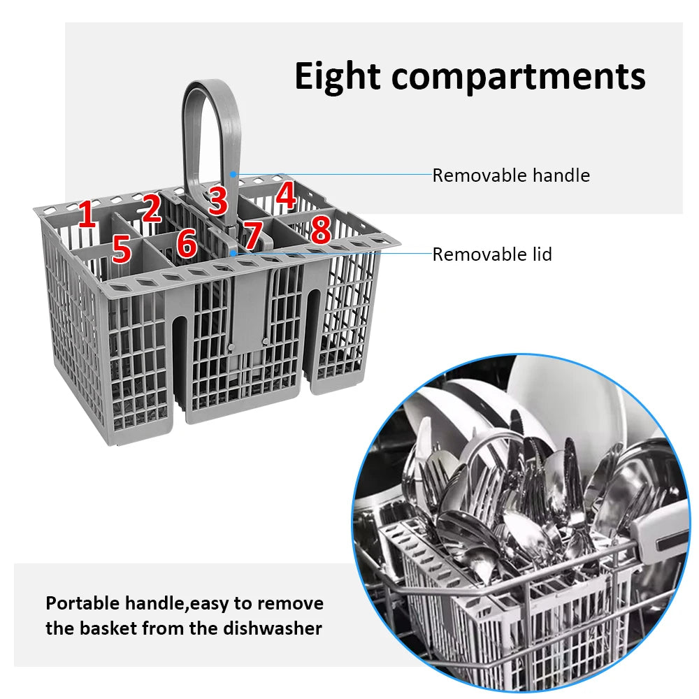 Detachable Dishwasher Cutlery Basket Portable Tableware Fork Spoon Cutlery Storage Kitchen Multifunctional Dishwashing Tools ﻿