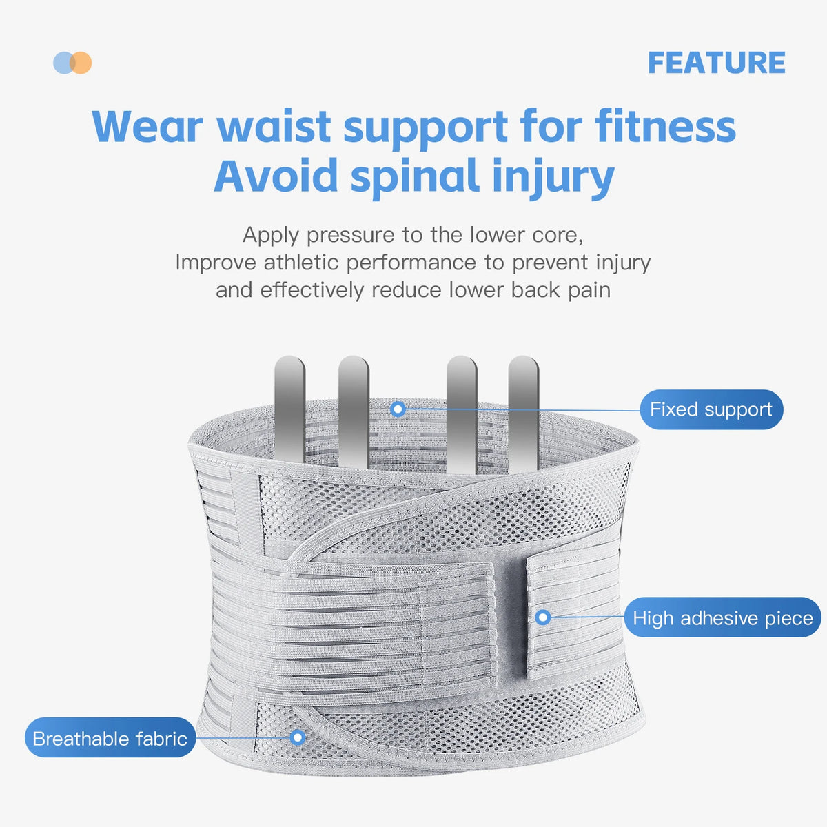 Waist Belt Fitness And Sports Fixed Belt Steel Plate Support Waist Circumference Abdominal Compression Summer Thin