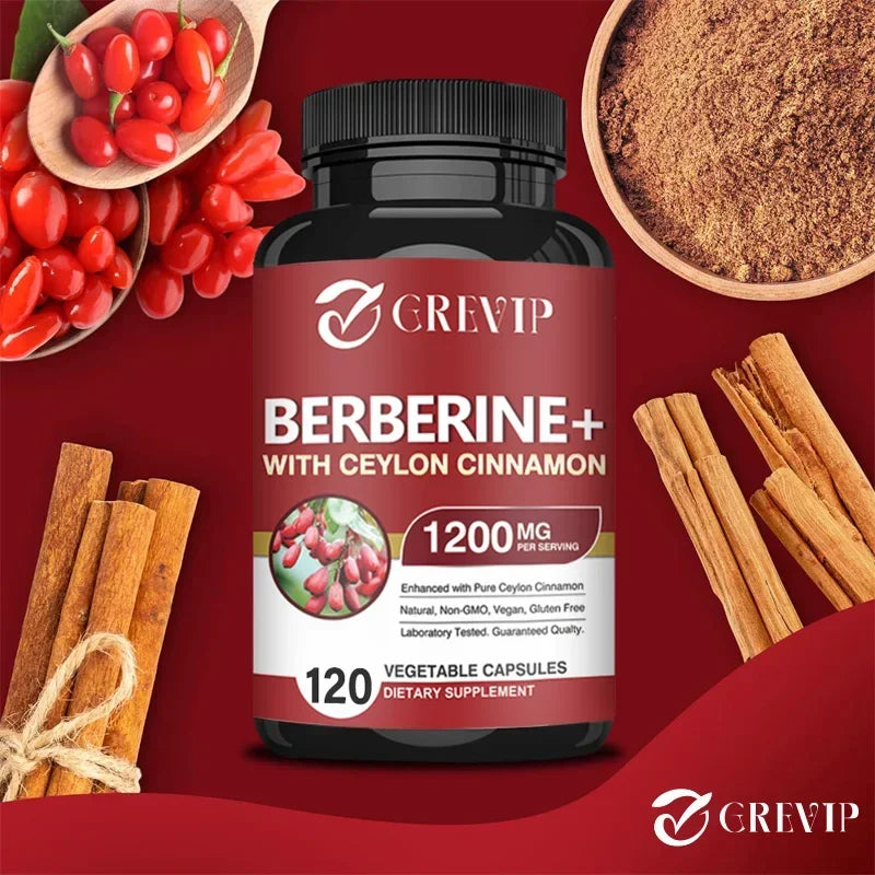 Berberine with Ceylon Cinnamon Supplement - Immune System, Cardiovascular & Gastrointestinal Function