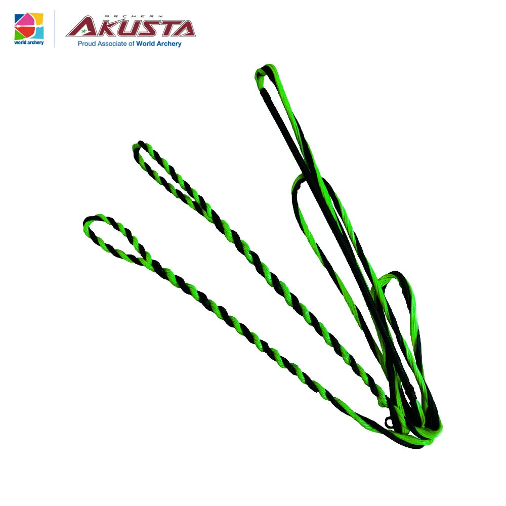 Akusta Recurve Bow Hand Made Bow String Dyna 97 Flight Material 16/18/20 Strands Black and Green Mixed Use For 50-70 Inch Bow