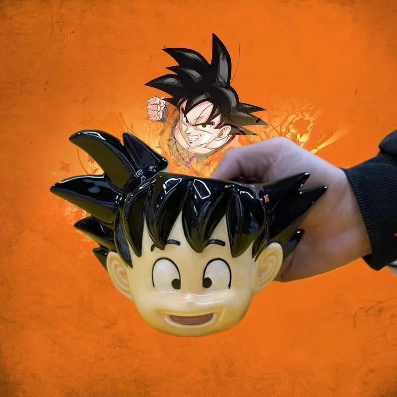 New Arrival Goku 3d Ceramic Mug Creative Anime Character Shaped Cup Multi Functional Pen Holder For Home Office Desk Anime Fans