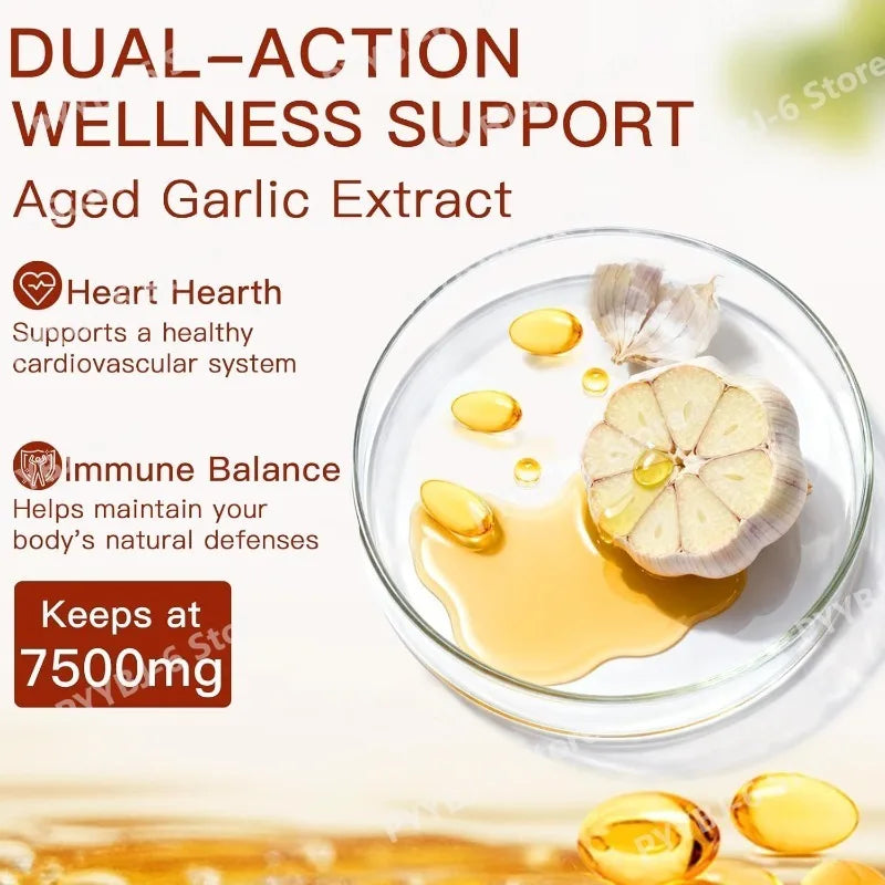 Aged Garlic Extract 300 Count Odorless Organic Capsules Supplement for Immune Support Vegetarian Non-GMO All-Natural Softgels