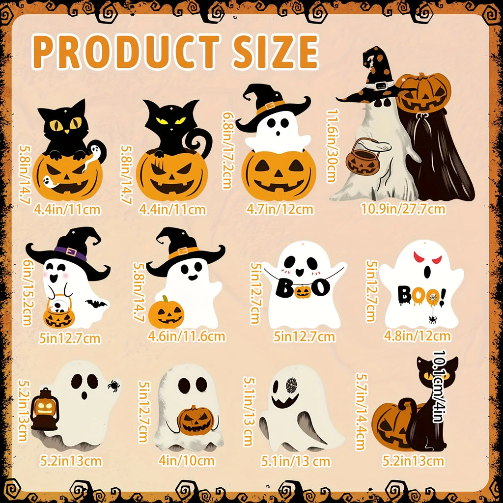 12 Cute Paper Halloween Ghost Decorations