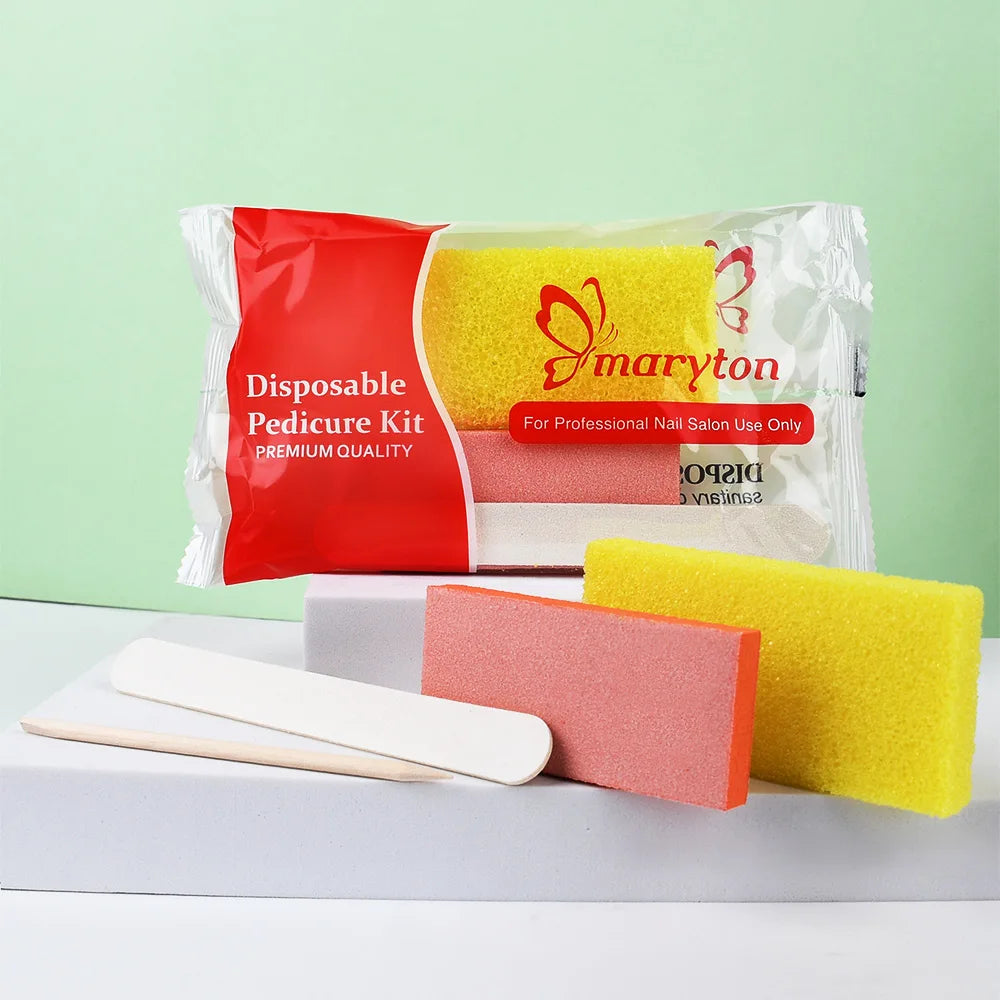 800 Sets/Carton Disposable Pedicure Kits Nail Sets Sand File Buffer Sponge Block Manicue Tools