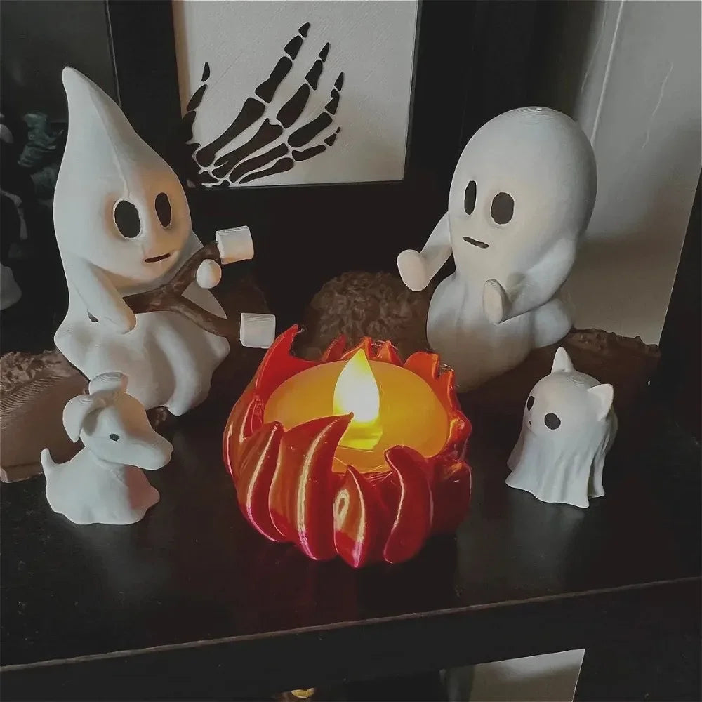 1 Set Halloween Ghost Campfire Decor Spooky Outdoor Party Haunted House Props Scary Backyard Scene Gathering Decoration Gift