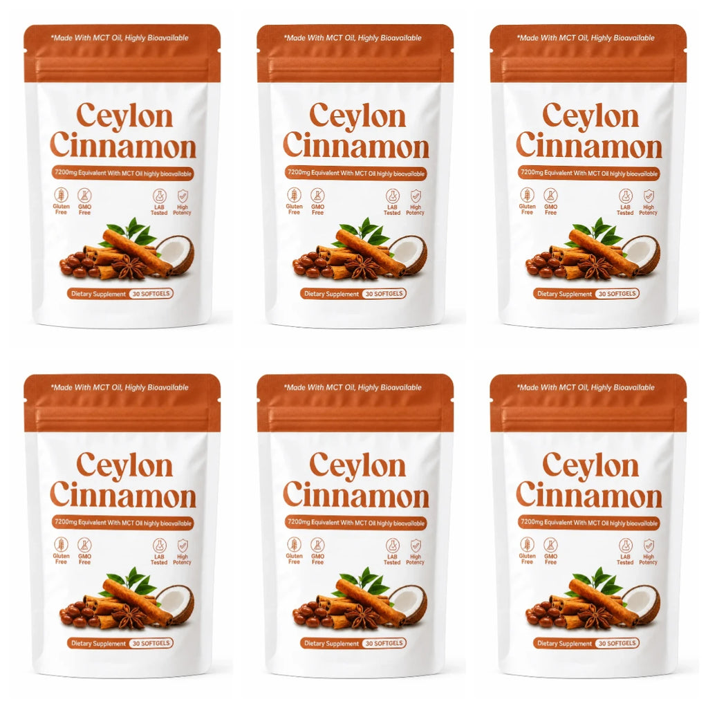 Ceylon Cinnamon Softgels 7200mg Equivalent,12:1 Concentrated Extract with MCT Oil,High Bioavailability, Daily Balance Support
