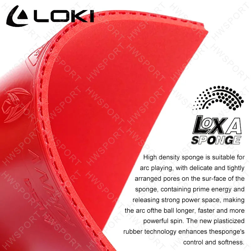 LOKI KIRIN K5 Table Tennis Rubber Non-sticky ITTF Approved Ping Pong Rubber Sheet with Pre-tuned Loxa Sponge