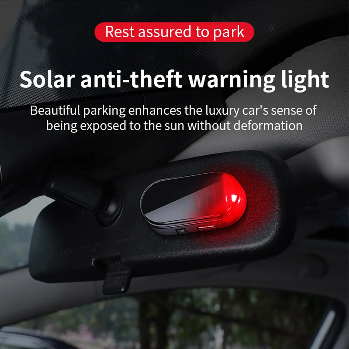 Solar Powered Car Fake Security Light Blue/Red Flashing Simulated Alarm Wireless Warning Anti-Theft Caution Lamp Strobe