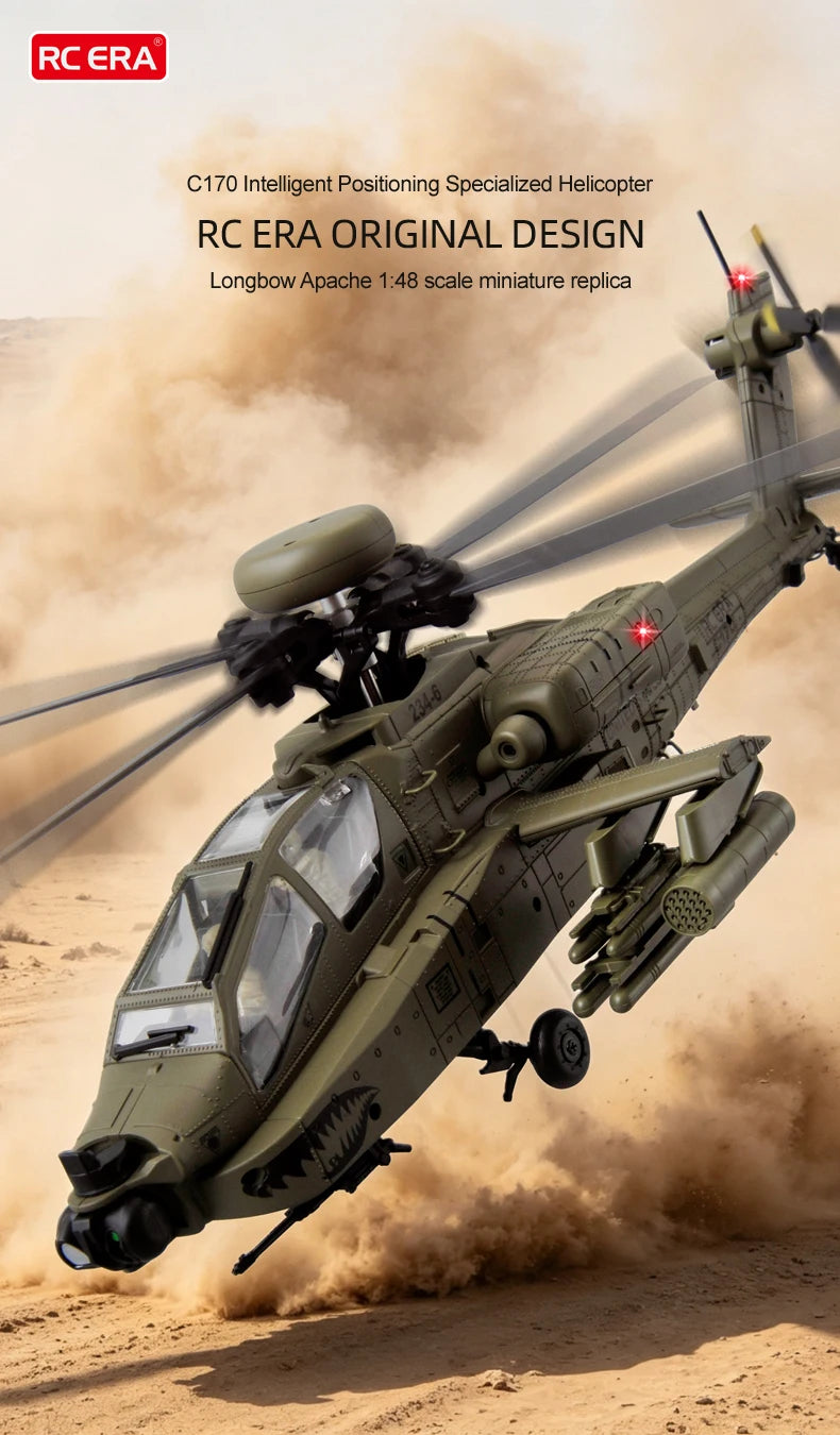 2026 New RC ERA C170 AH-64 Apache 1:48 Auto Stabilized Helicopter