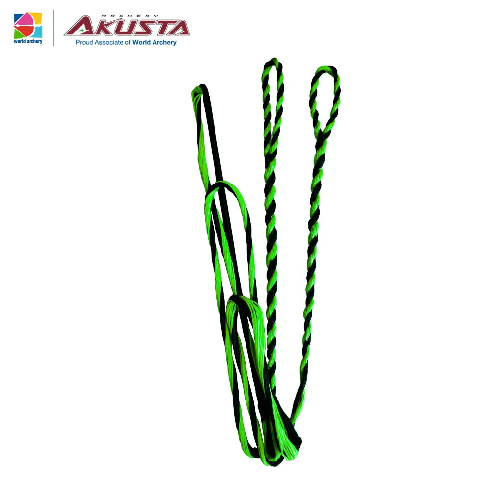 Akusta Recurve Bow Hand Made Bow String Dyna 97 Flight Material 16/18/20 Strands Black and Green Mixed Use For 50-70 Inch Bow