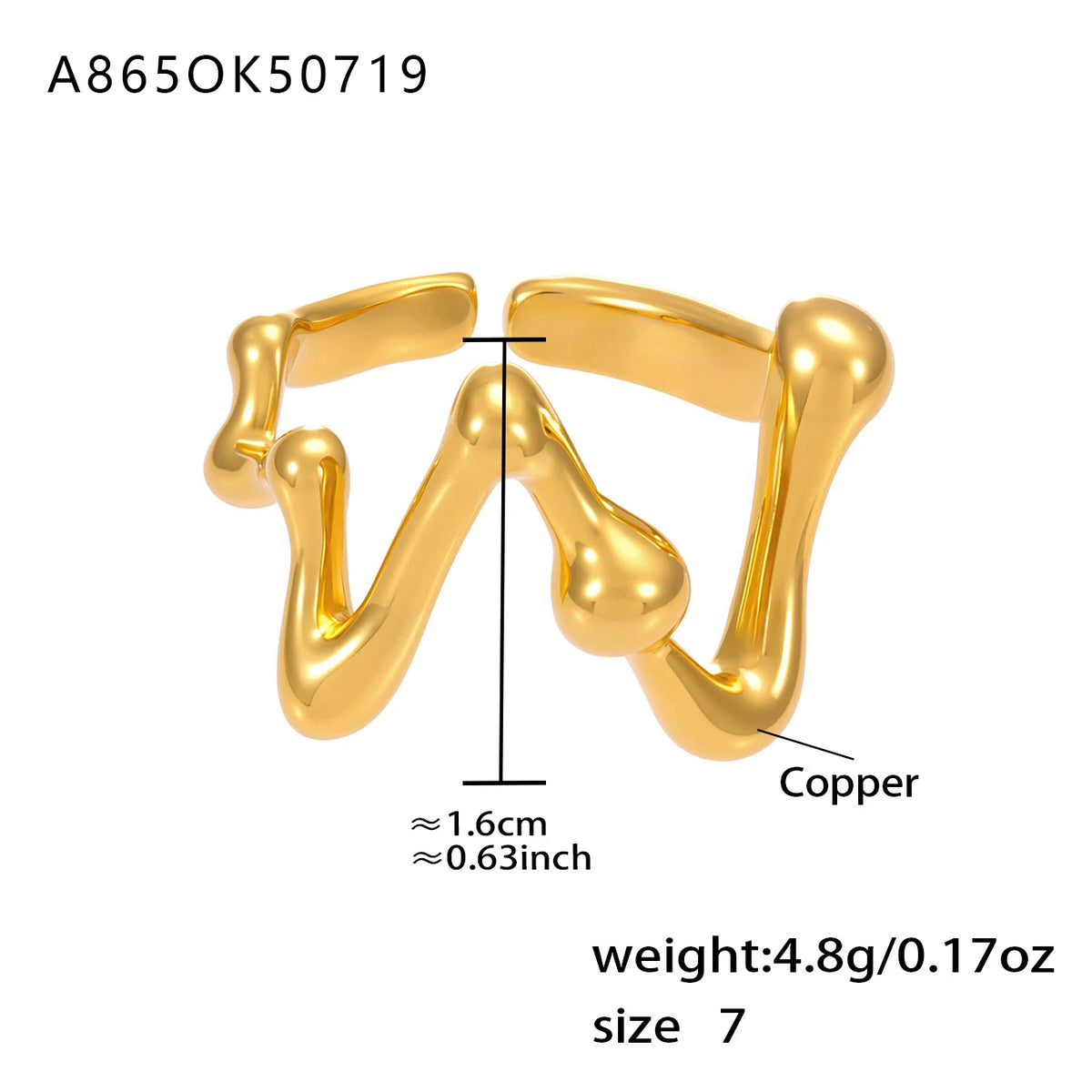 Multi-style Waterproof Gold Color Silver Chunky Ring Women's Geometric 316 Stainless Steel Ring Femme Finger Fashion Jewelry