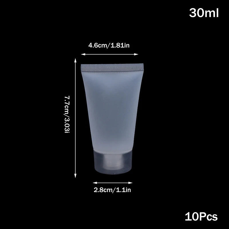 10Pcs Refillable Clear Squeeze Lotion Container Bottle Empty Matte Tube Travel Pack Cosmetic Cream Lotion Shampoo Bath Dispenser
