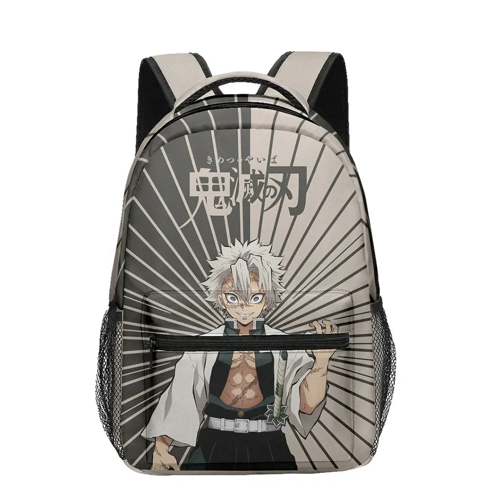 New Anime Peripheral Demon Slayer 3D School Backpack Lunch Bag Pencil Case 3-Piece Set Printed Holiday Gift for Students Gift
