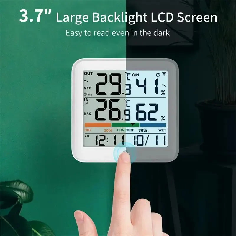 Digital Thermometer Hygrometer with Remote Indoor LCD Temperature Humidity Meter Room Sensor High Accuracy Home Thermometer