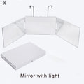 Black Portable 360 Mirror with Height Adjustable Telescoping Hooks Ideal for Self Hair Cutting Makeup Essential Fordable