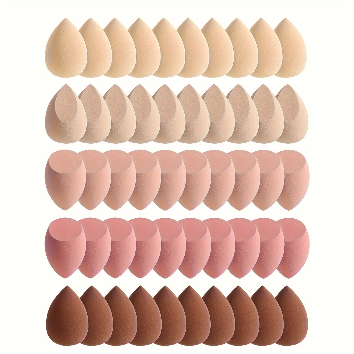 12 Pack Coffee Color Dual Use Dry Wet Beauty Sponge Soft Texture For Liquid Foundation Holiday Party Daily Household Makeup Accessory