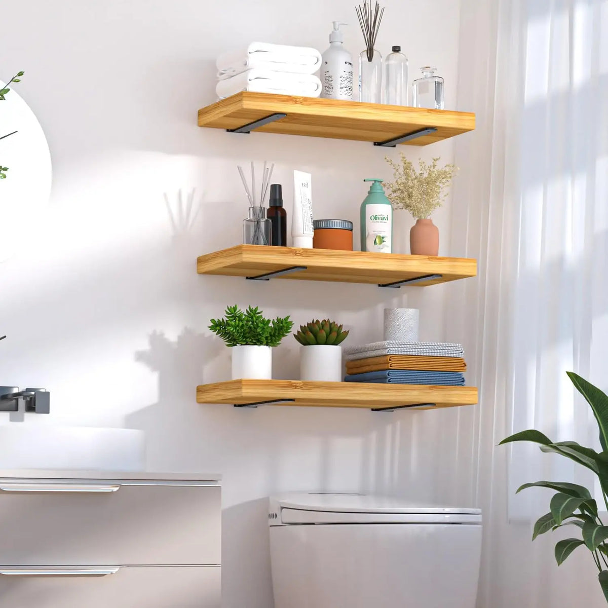 Thickened Floating Shelf Brackets Integrated Wall-Mounted Invisible L Bracke Rust-Resistant Heavy Duty Furniture Board Support
