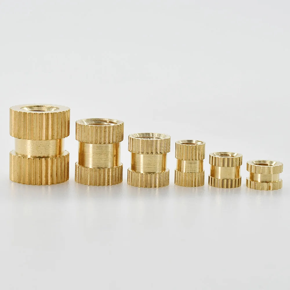 M2 M2.5 M3 M4 M5 M6 M8 M10 Heat Brass Insert Nut Knurled Insertnut Hot Melt Molding Injection Embed Threaded Inserts 3d Printer