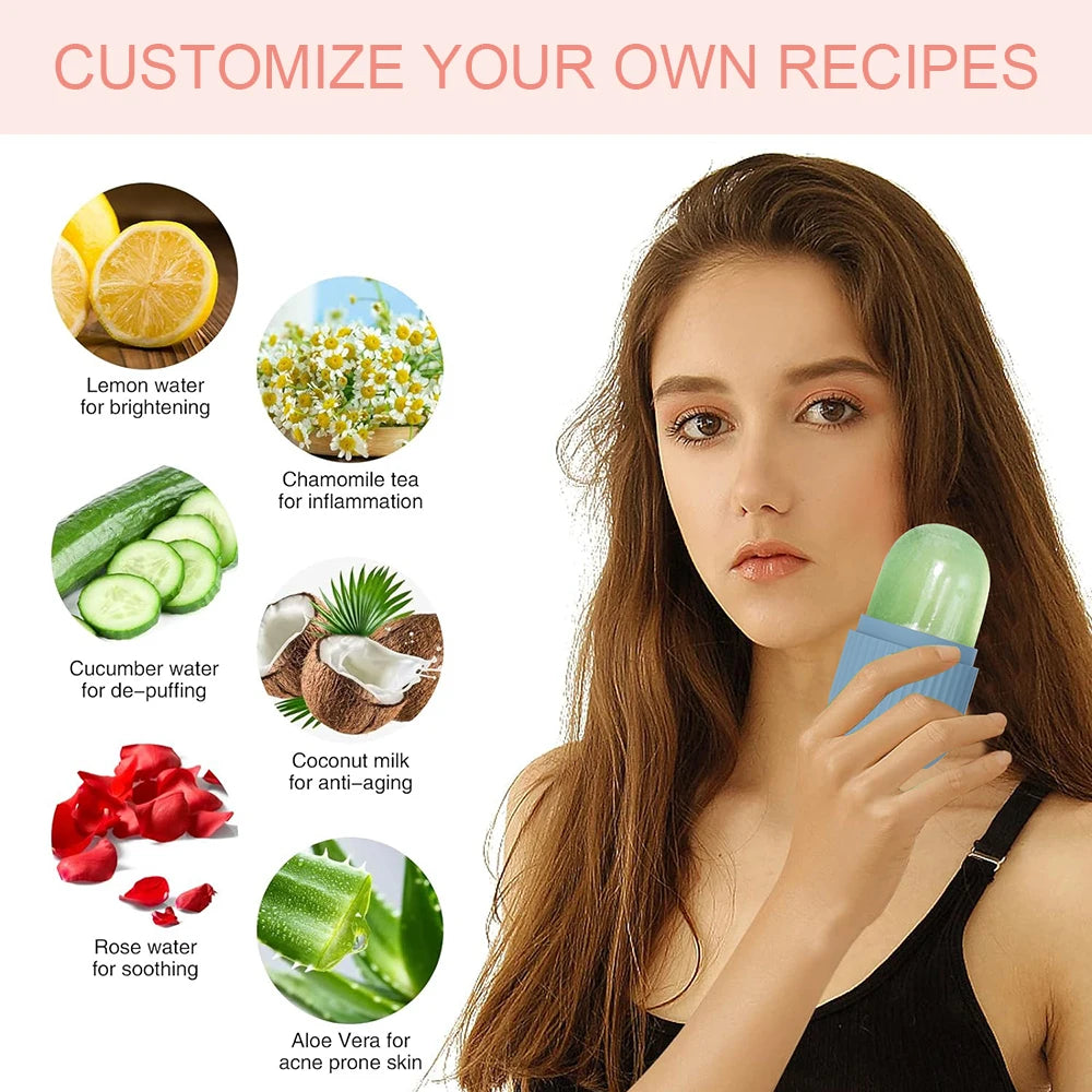 Reusable Silicone Face Ice Mask Mold for Cooling Puffy Eyes Soothing Skin Care Beauty Tool DIY Skincare Soft Flexible Freezer Sa