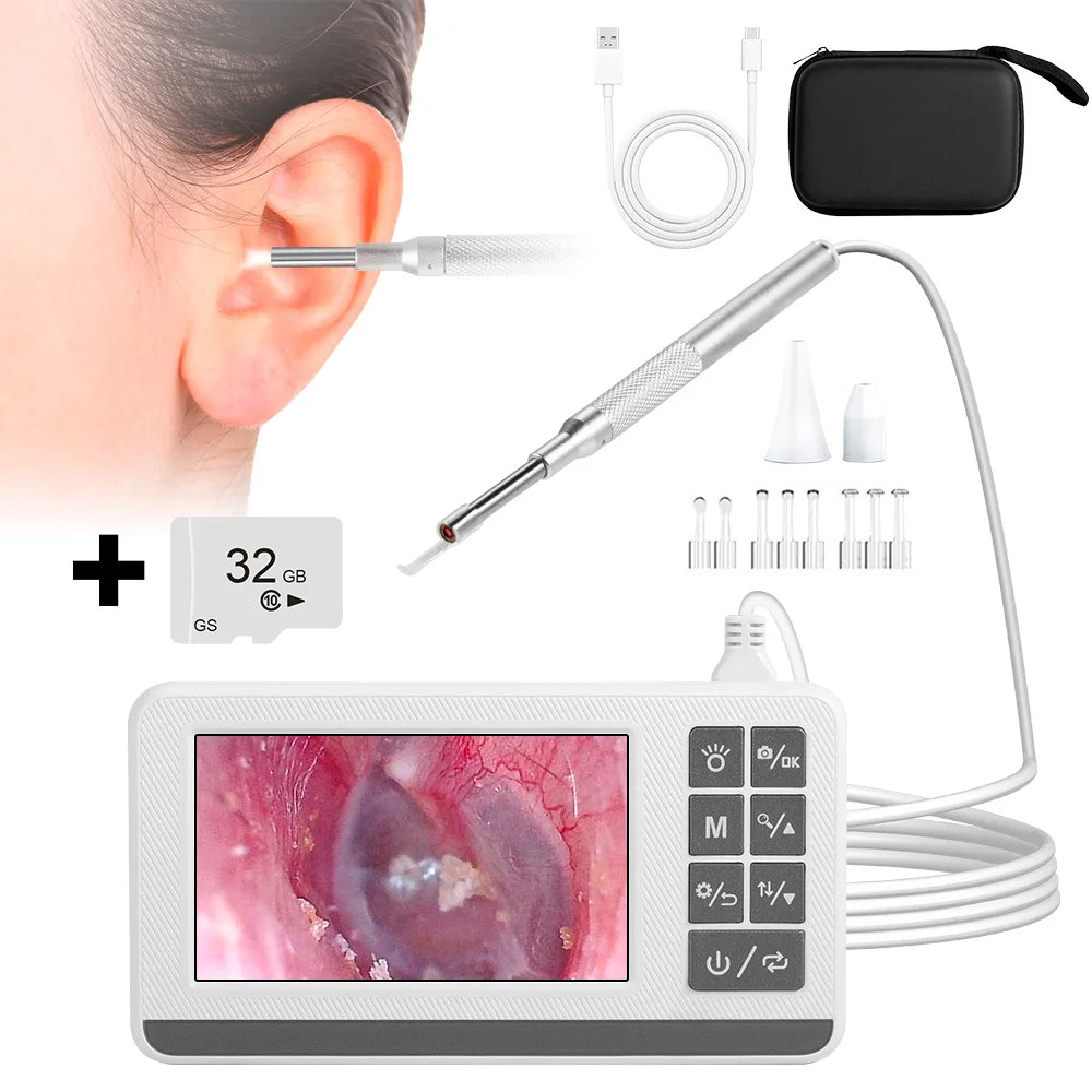 KERUI 3.9mm Visual Ear Wax Cleaner with 4.3 inch Screen Earwax Removal Otoscope Camera Tooth Ear Care Pick Cleaning Tools