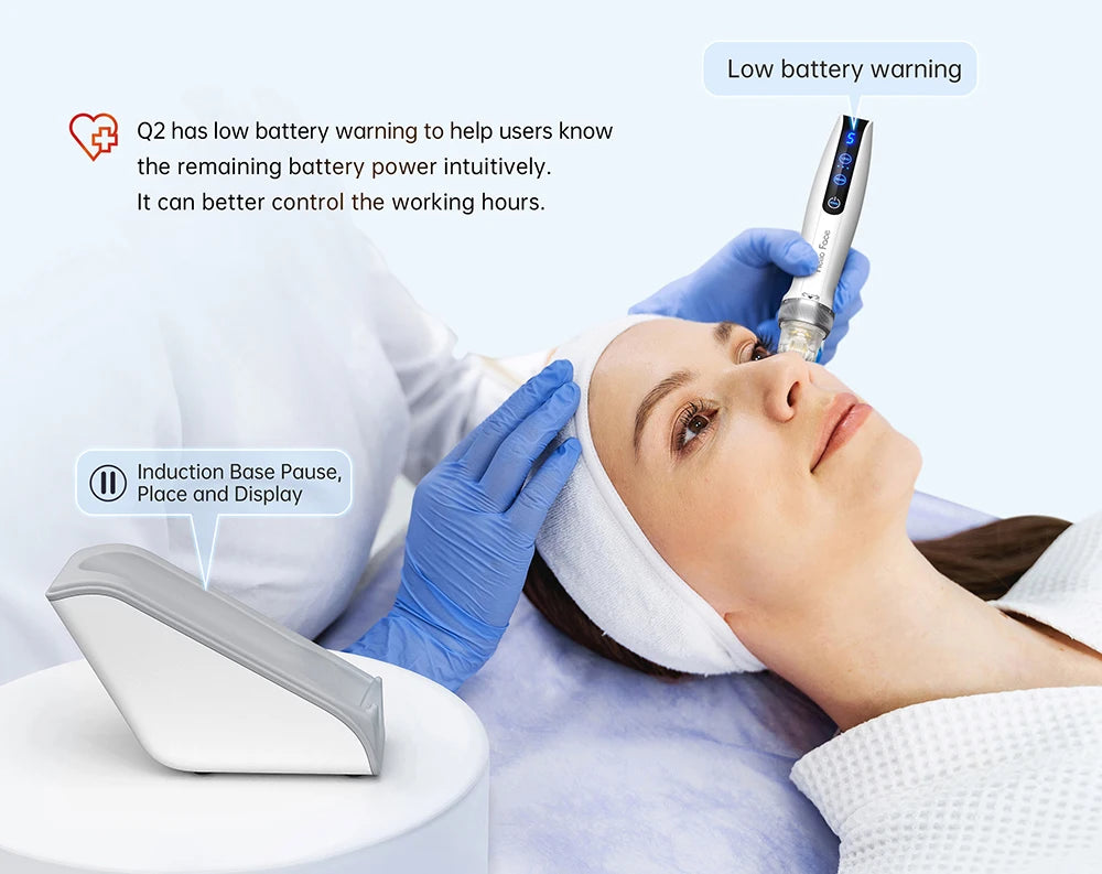 Dr. Pen Hello Face Q2 Authentic EMS Derma Pen With 2 pcs needles gifts 0.25 mm needle length