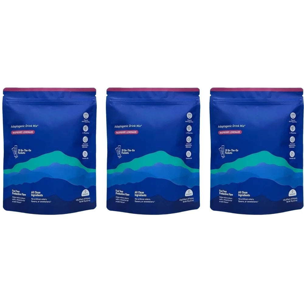 Calming Powder Drink Mix with L-Theanine, Focus Memory Concentration & Cognitive Support, Healthy Cortisol Balance, 20 Packets