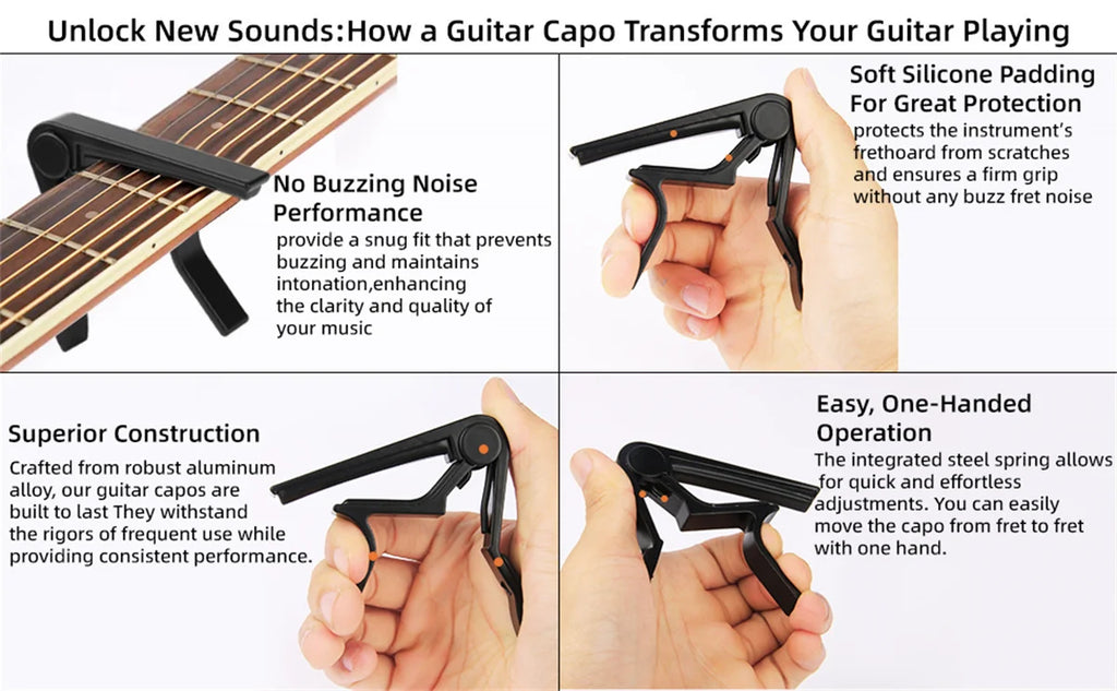 Miwayer Guitar Capo with Tone Enhancement System - Lightweight Alloy, Quick Adjustment for All Stringed Instruments