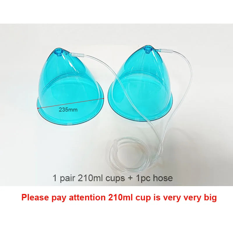 1 Pair 120/150/180/210ml Hip Lifting Vacuum Cupping Breast Enlargement Buttock Enhancer Massage Machine Replacement Cup Y Hose