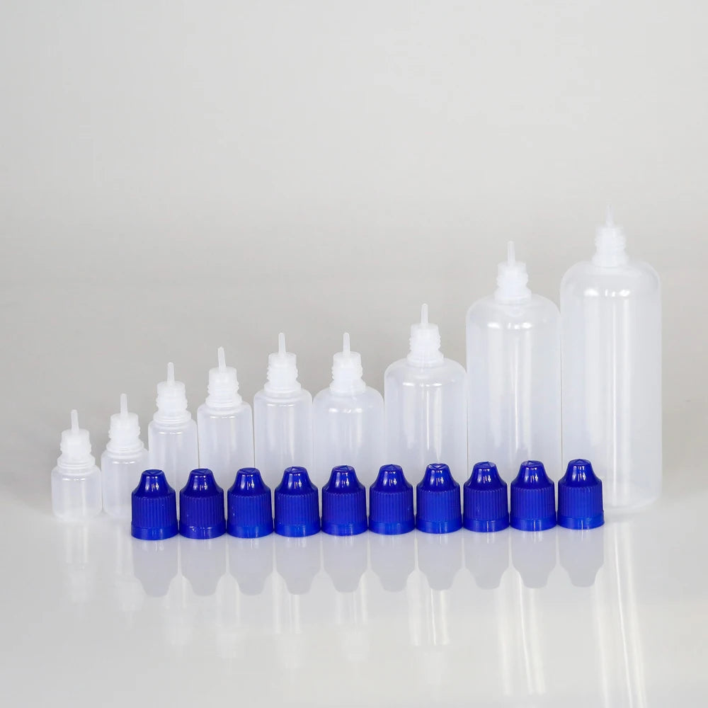 10pcs 3ml-120ml Plastic Dropper Bottles Empty Squeeze Liquid Eye Dripper Containers with Child Resistant Cap Travel Sample Vials