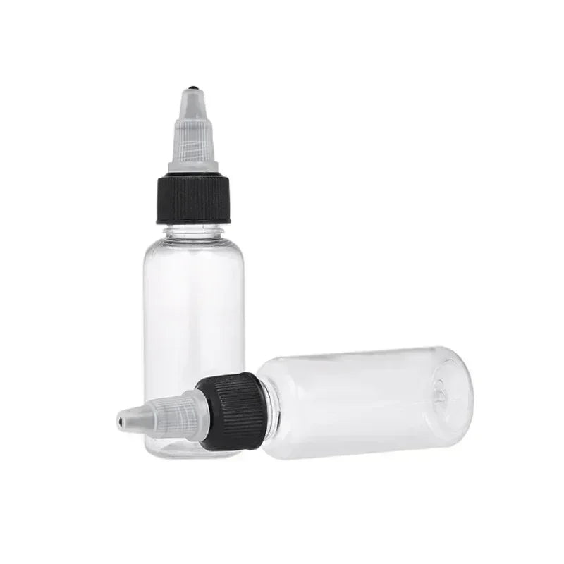 30Pcs 30ml-250ml Plastic Squeeze Bottles Refillable Pointy Bottle Clear With Twist Cap Swivel Mouth Tip for Crafts and More